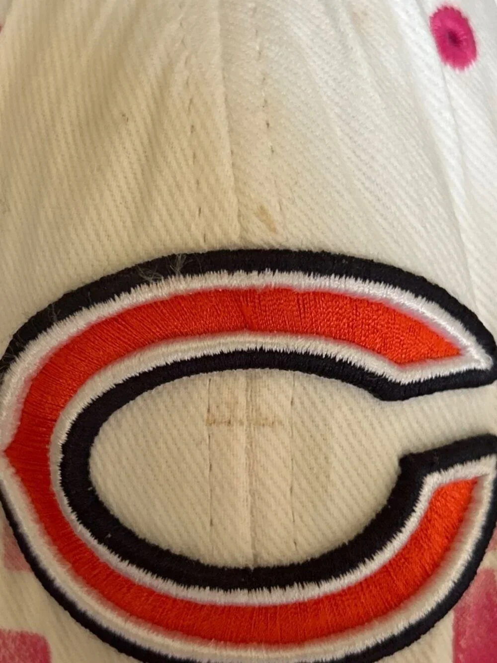 Chicago Bears Flexfit NFL Breast Cancer Awareness Cap White/Pink Embroidered Log - Picture 5 of 13